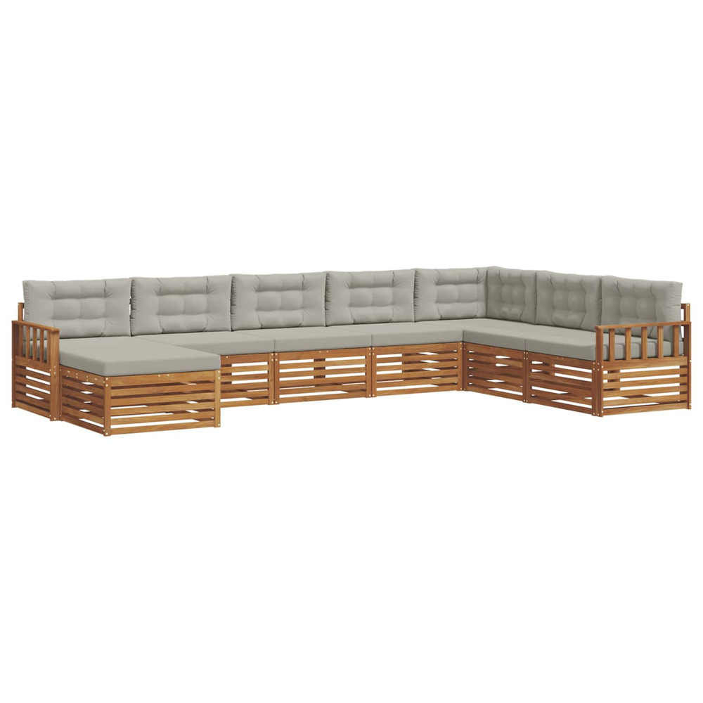 Ensembles de canapés avec coussin 8 pcs gris naturel et clair