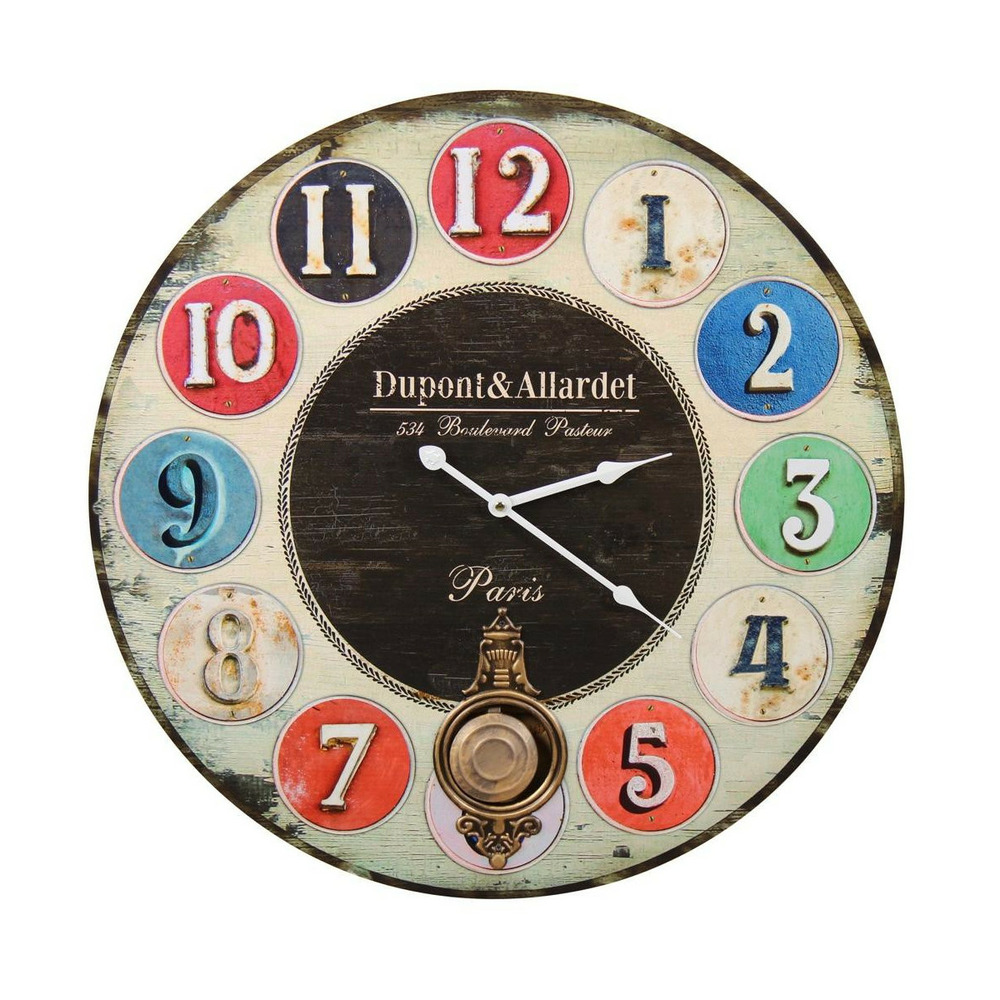 Horloge ancienne balancier dupont & allardet bois multicolore - décoration d'autrefois