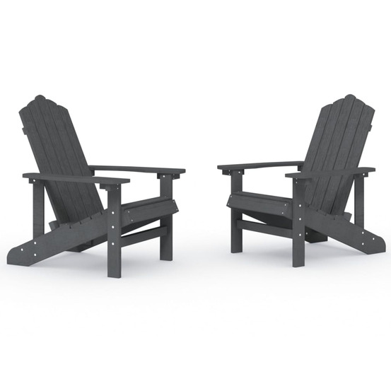Chaises de jardin adirondack lot de 2 pehd anthracite