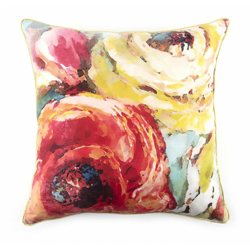 Coussin polyester rouge - décoration d'autrefois