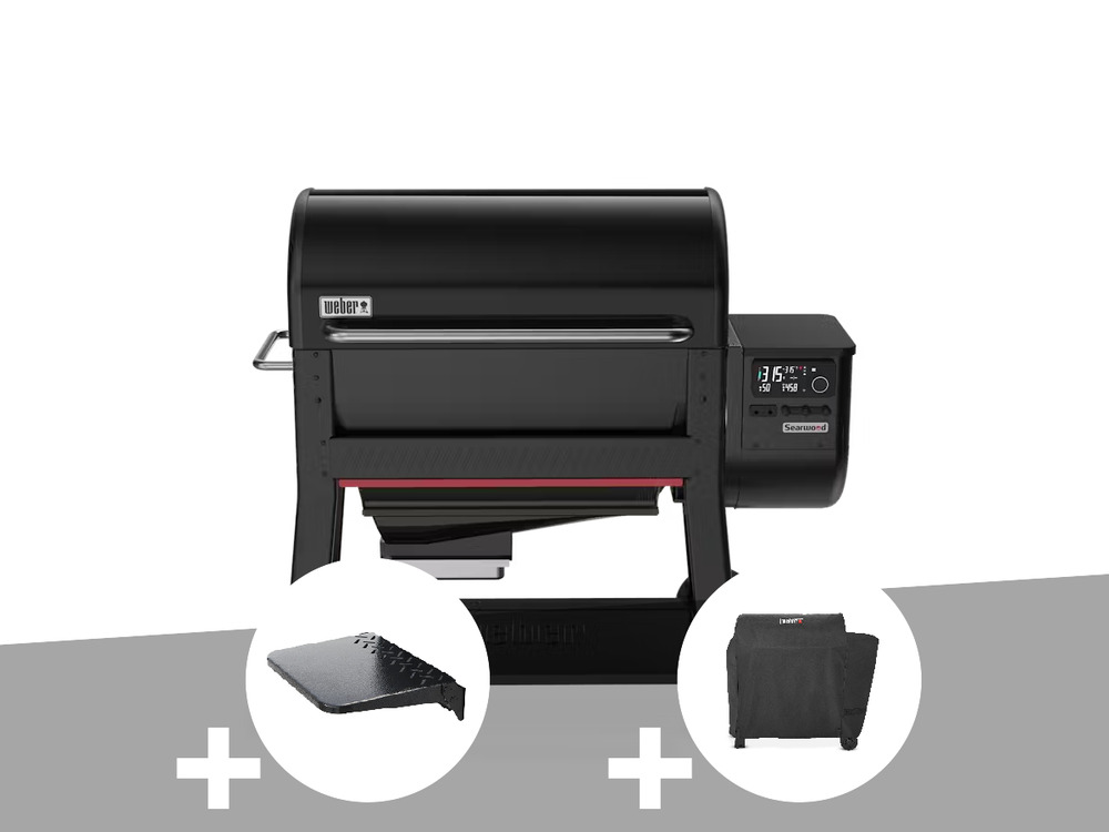 Barbecue à pellets searwood xl 600 + plan de travail + housse