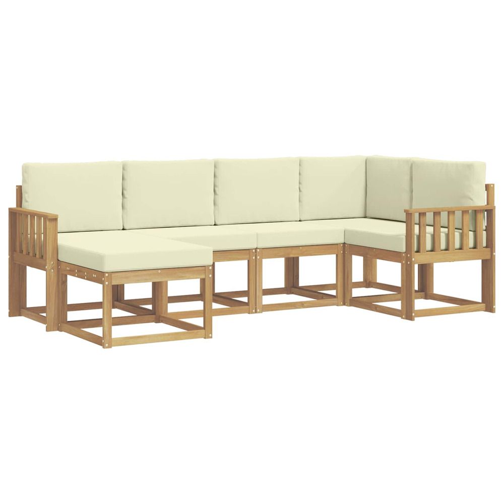 Ensemble de canapés d'extérieur 6 pc blanc et crème polyester