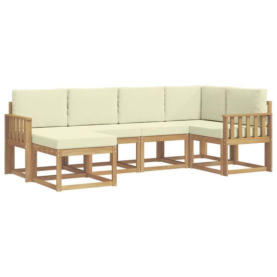 Ensemble de canapés d'extérieur 6 pc blanc et crème polyester