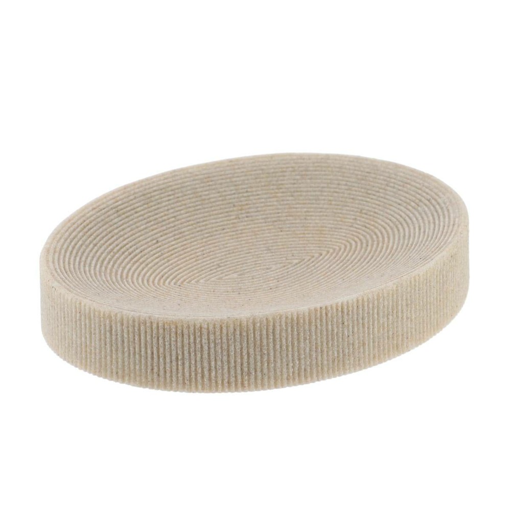 Porte savon polyresine oval strie - naturel