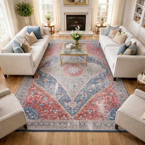 Tapis de cuisine 80x120 lyn11 meda 2 rouge, facile d'entretien