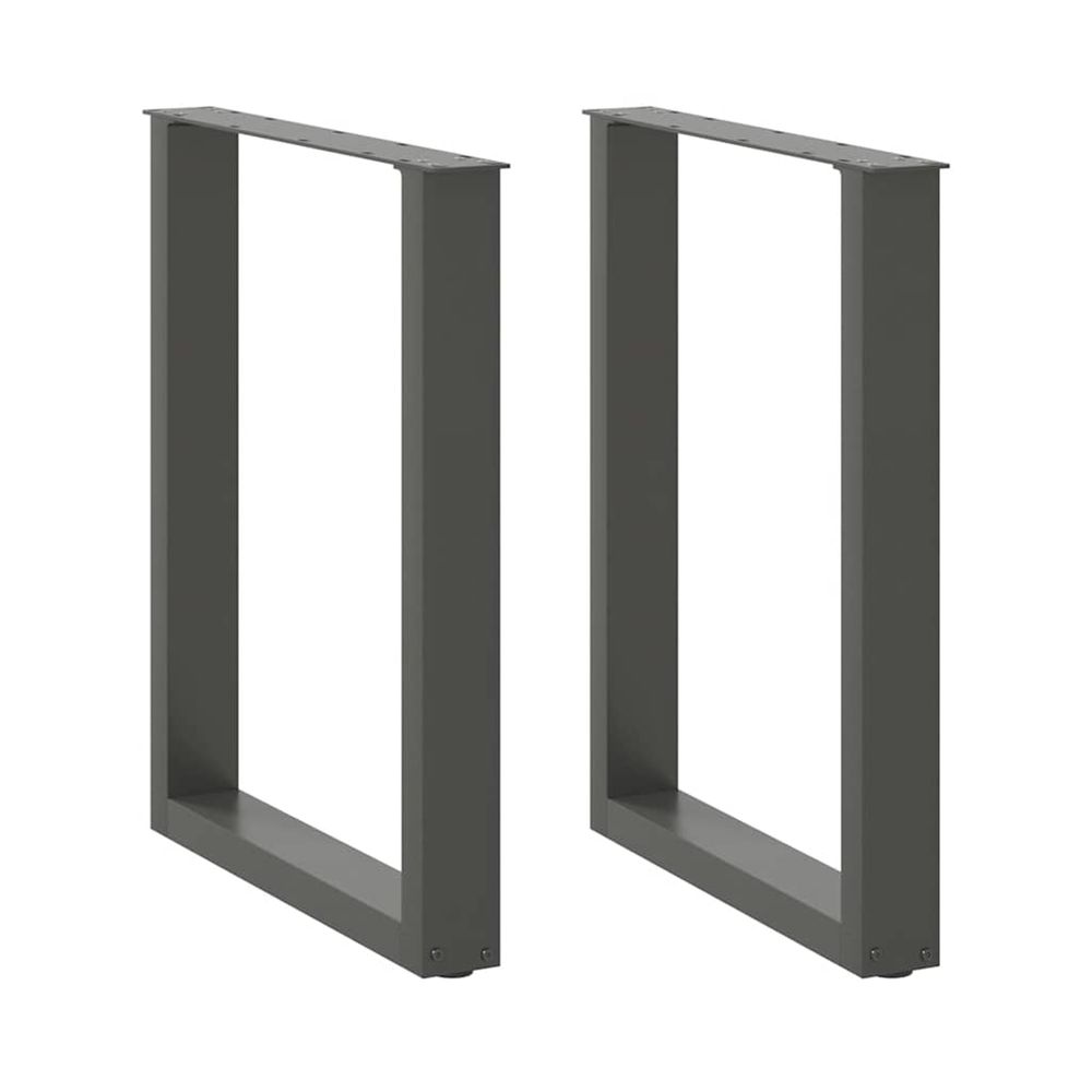 Pieds de table à manger en u 2 pièces anthracite 60 x (72-73) cm acier