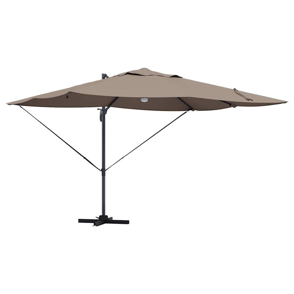 Parasol 351 x 250 x 253 cm polyester et aluminium taupe