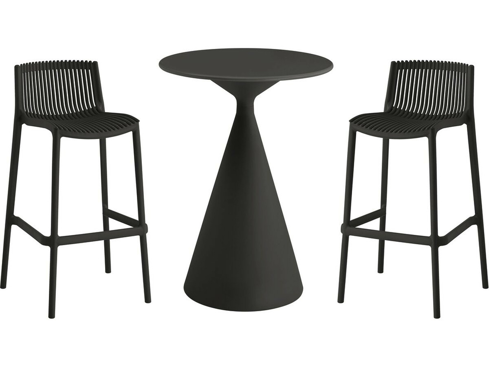 Table et chaises hautes de bistrot empilables 