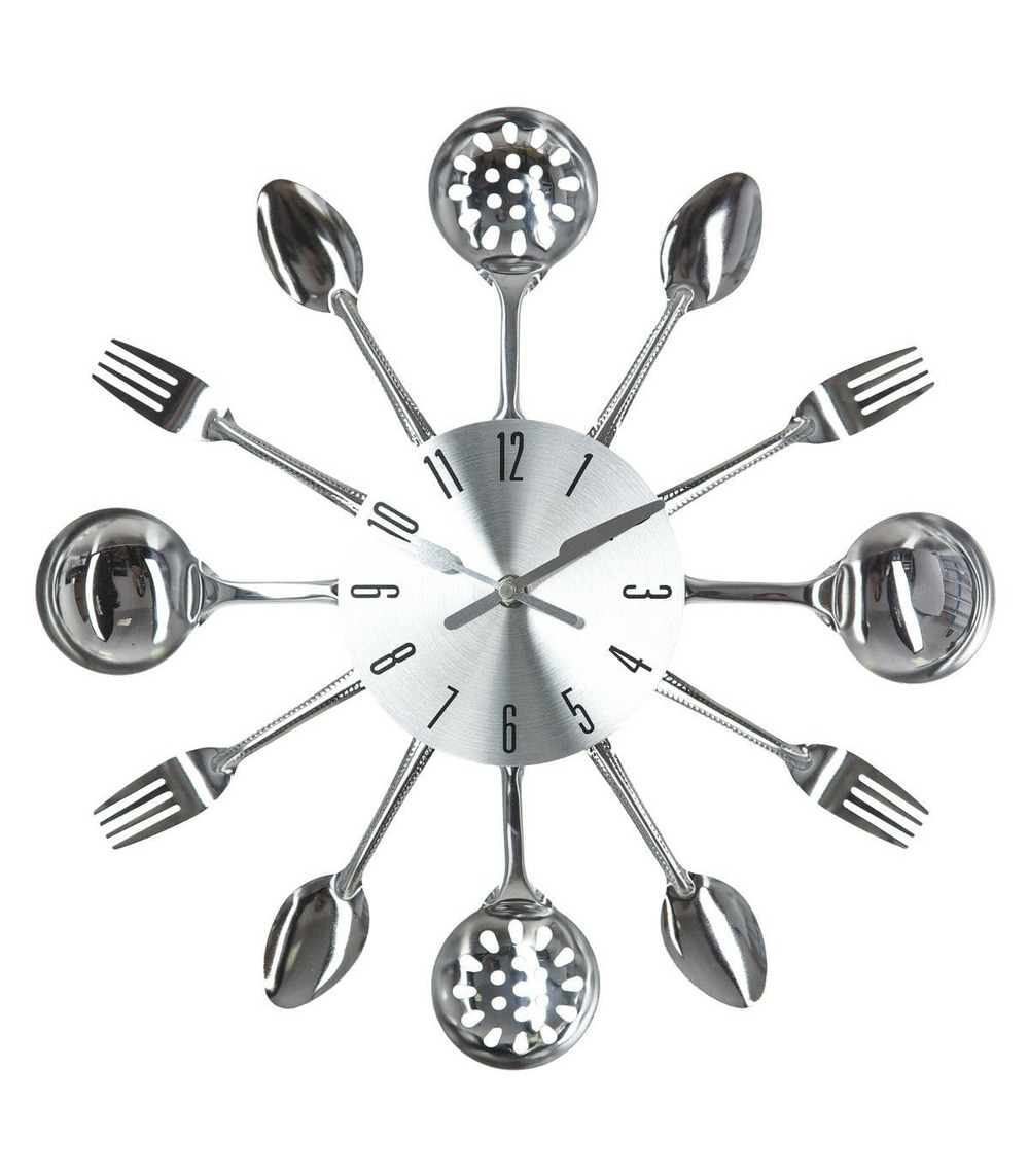 Pendule murale en métal déco cuisine d 38 cm
