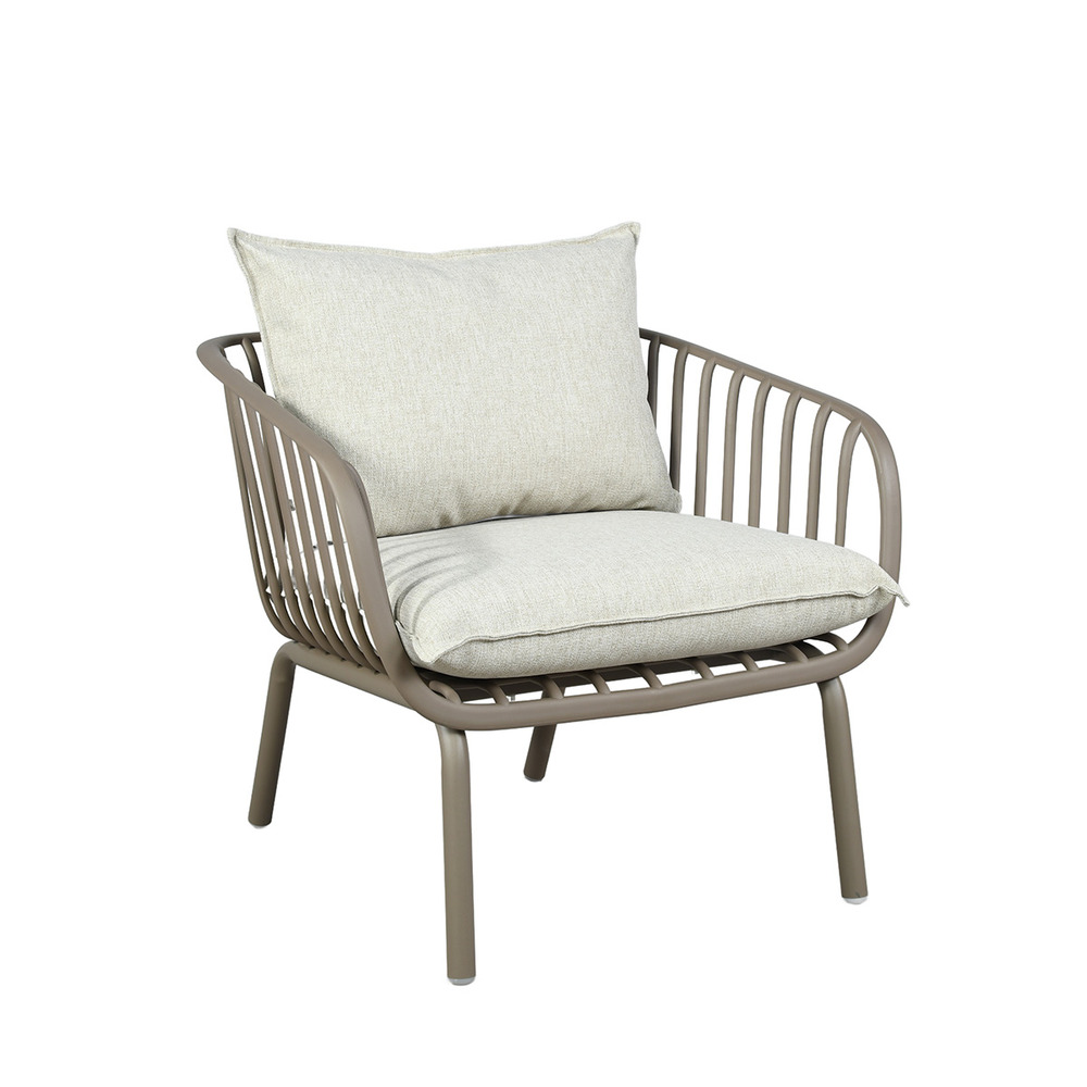 Fauteuil de jardin en résine et acier marron marina