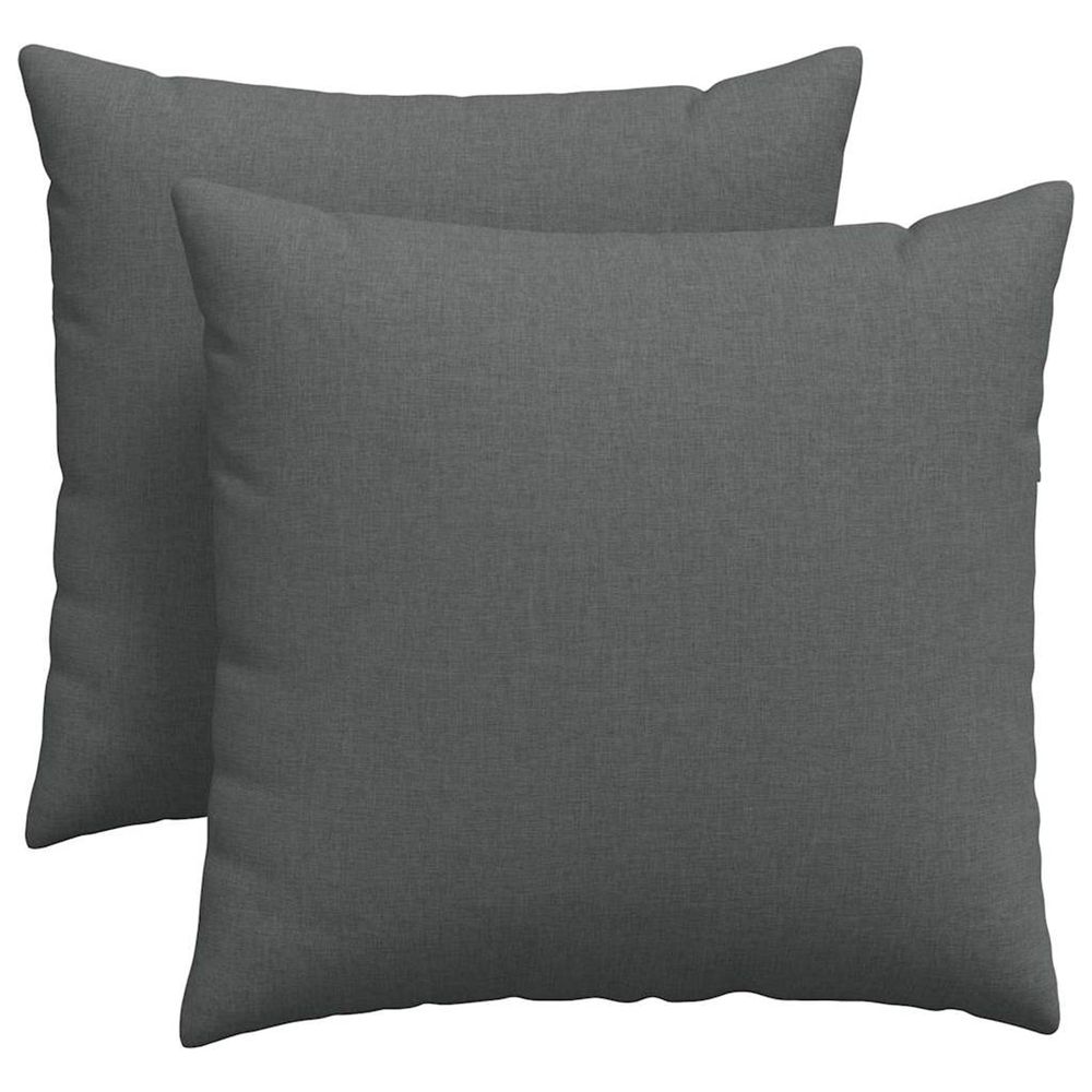 Coussins de canapé 2 pc tissu gris foncé 45 x 45 cm