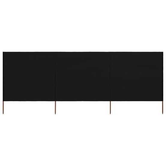 Brises-vue paravent 3 panneaux tissu 400 x 160 cm noir