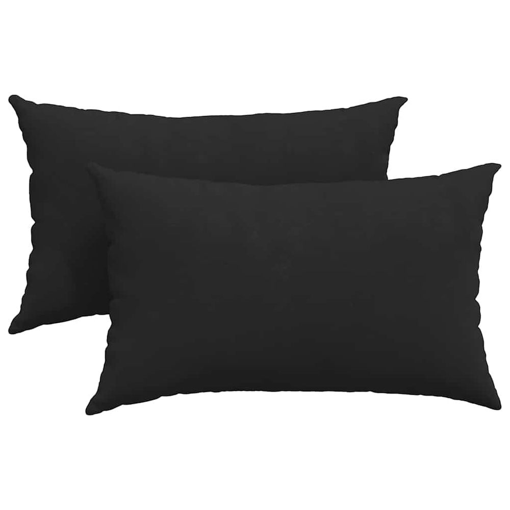 Coussins de canapé 2 pc tissu noir 50 x 30 cm