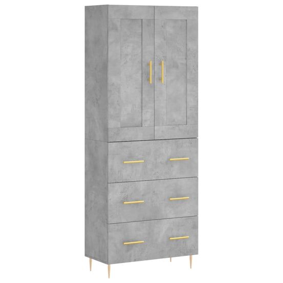 Buffet bahut commode armoire meuble de rangement organisateur cuisine salle de séjour salon haut 69,5 x 34 x 180 cm bois d'in