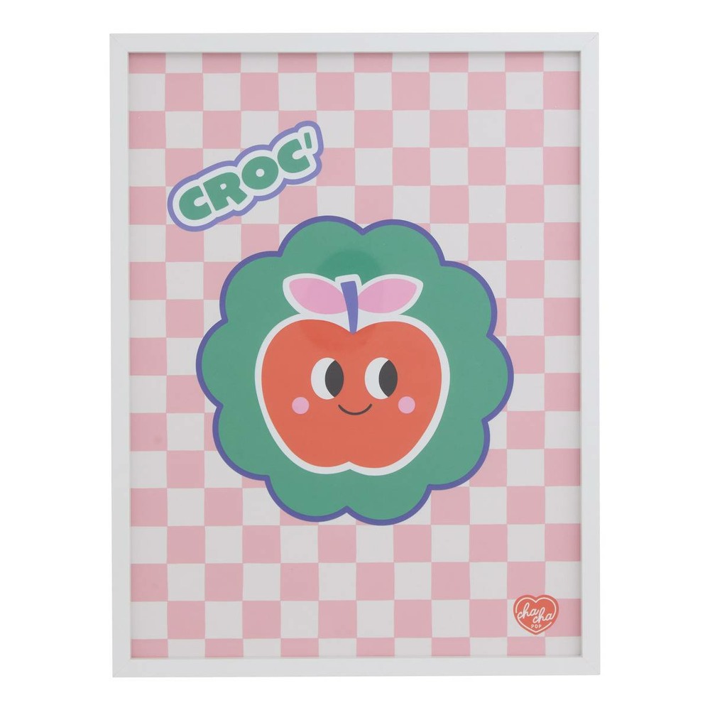 Toile chacha avec cadre blanc 31,5x2x41,5 cm