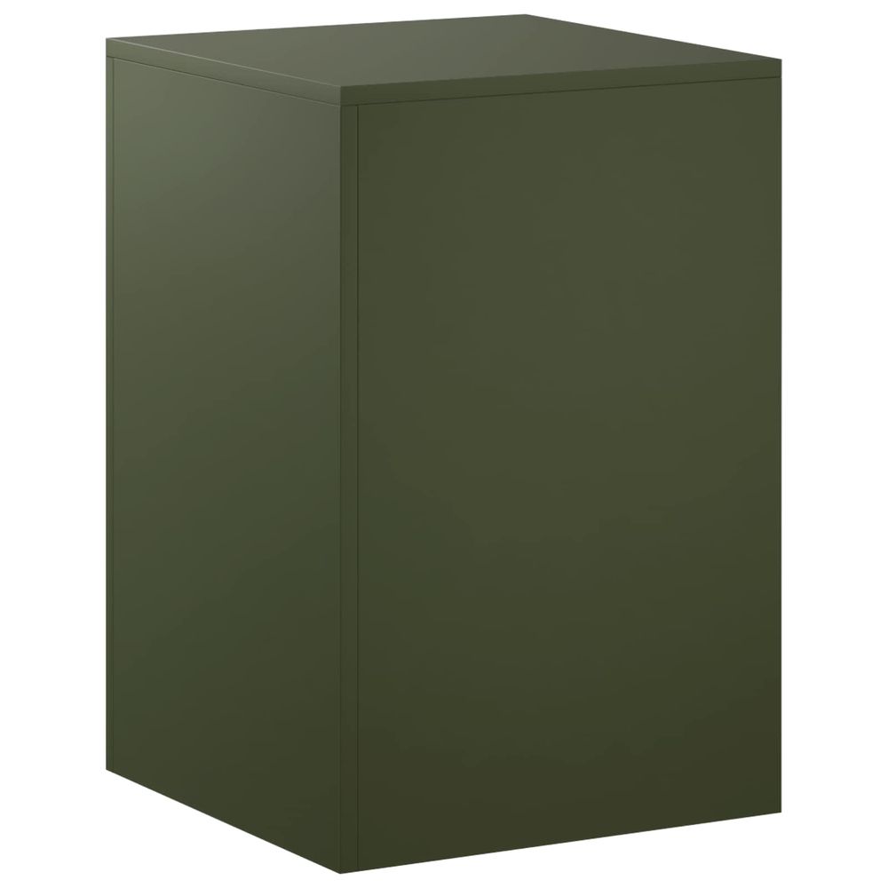 Support de plante vert olive 40 x 40 x 60 cm acier patiné