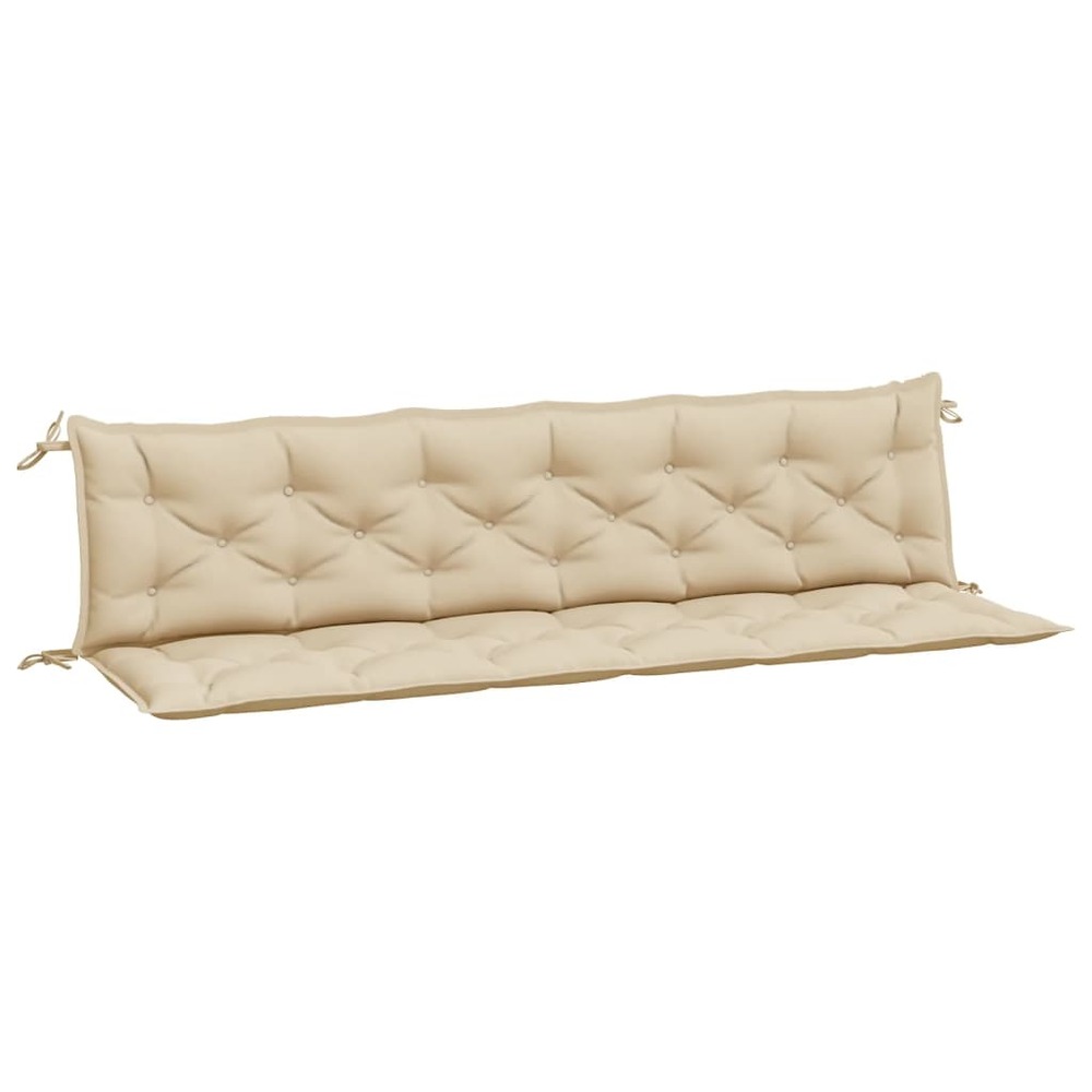 Coussins de banc de jardin 2 pcs beige 200x50x7 cm tissu oxford