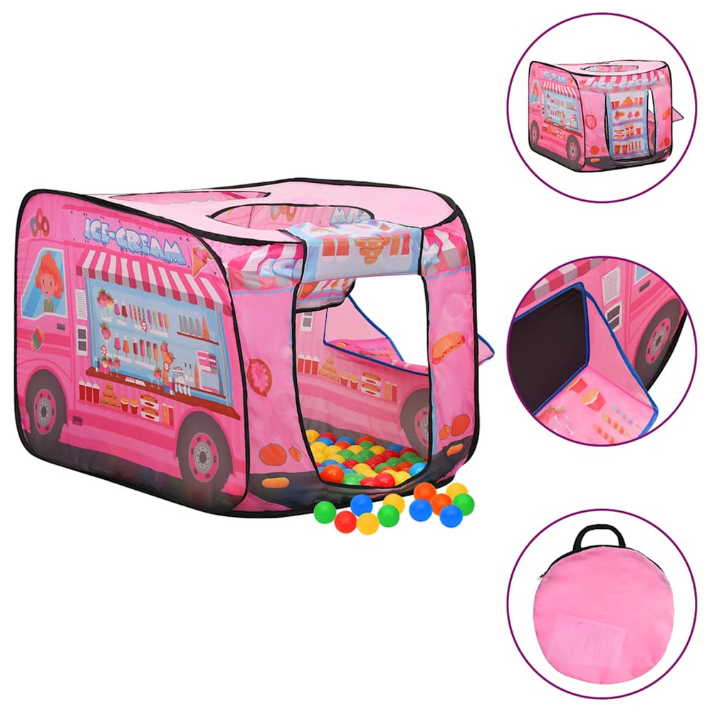Tente de jeu pour enfants avec 250 balles rose 70x112x70 cm