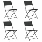 Chaises d'extérieur pliables 4 pcs noir acier et textilène