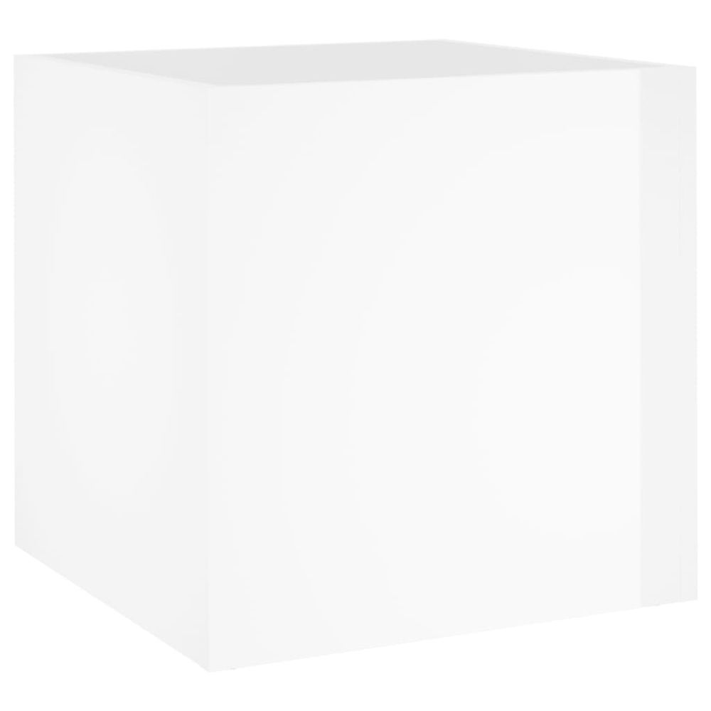 Jardinière d'extérieur blanc brillant 40x40x40 cm bois d'ingénierie