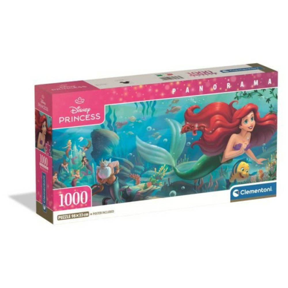 Clementoni - compact 1000 pieces panorama - la petite sirene