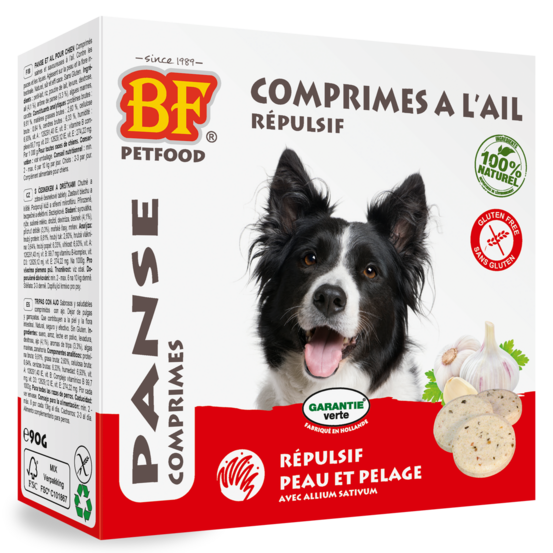 Comprimés répulsifs parasites à la panse pour chien, 90g/55p