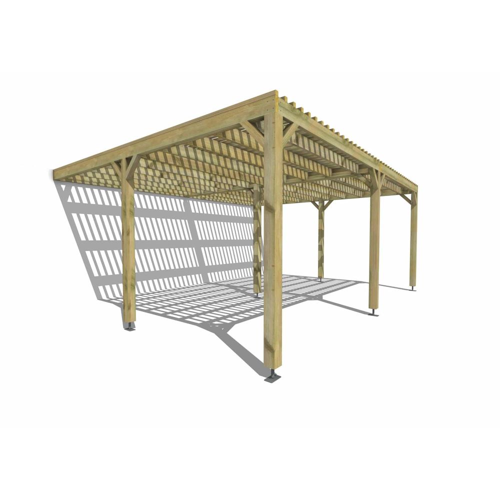 Pergola bois • 6m x 5m • adossée • sens largeur • lattage bois • livraison comprise