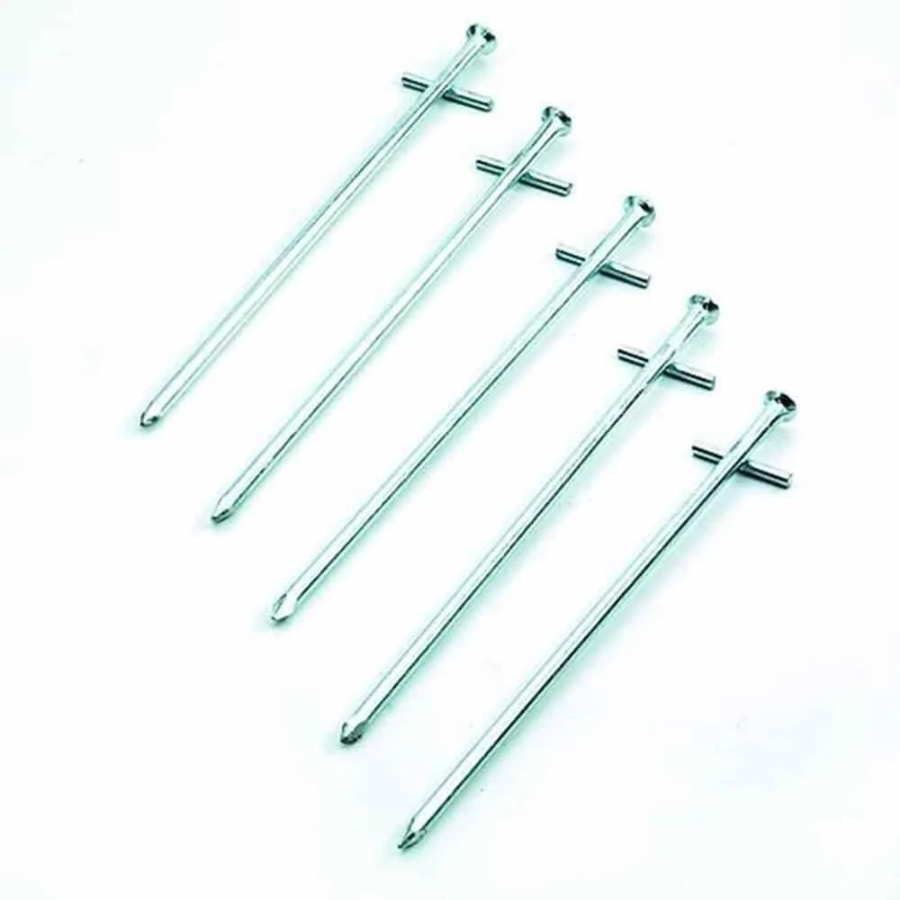 Kit de 5 piquets de tente pour sol rocailleux, 23cm, acier galvanisé