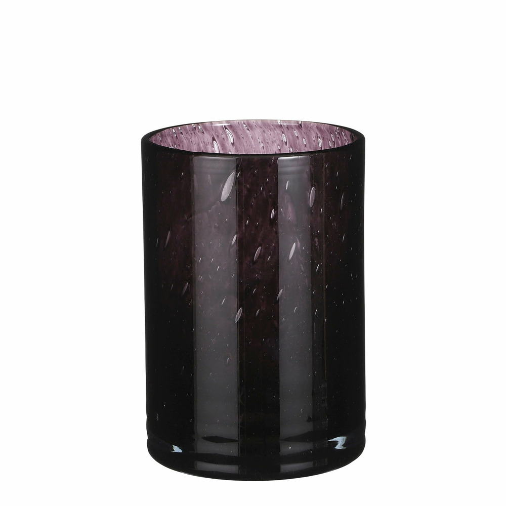 Mica decorations vase estelle - 17x17x23 cm - verre - noir