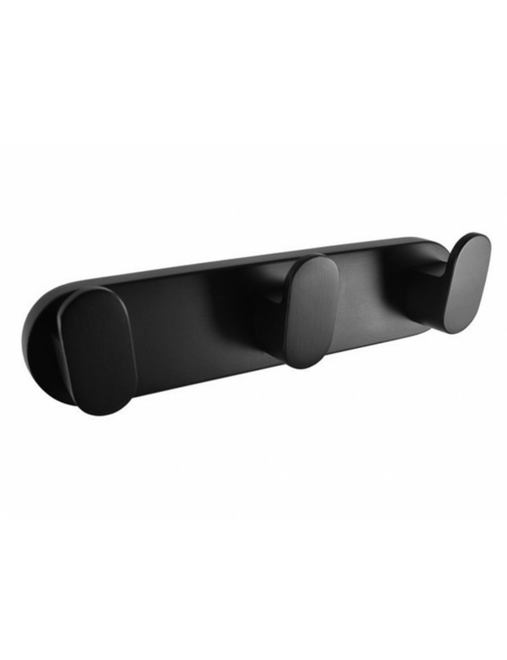 Patère triple yukon en laiton noir mat 18 cm