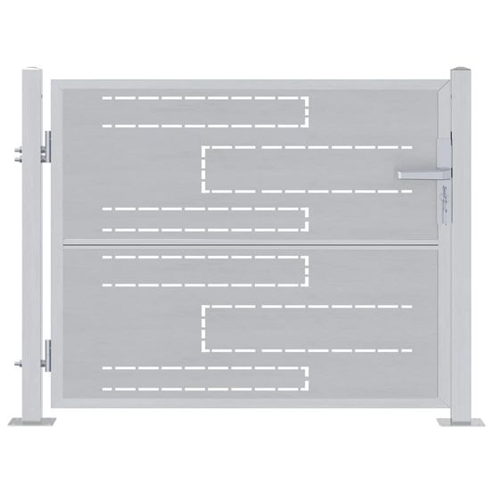 Porte de jardin 85 x 70 cm acier inoxydable verrouillable