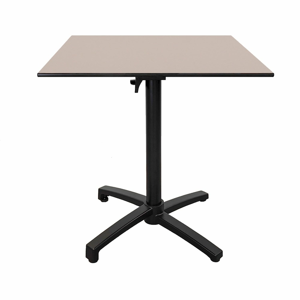 Restootab - table pliable pour terrasse en compact hpl beige 70x70