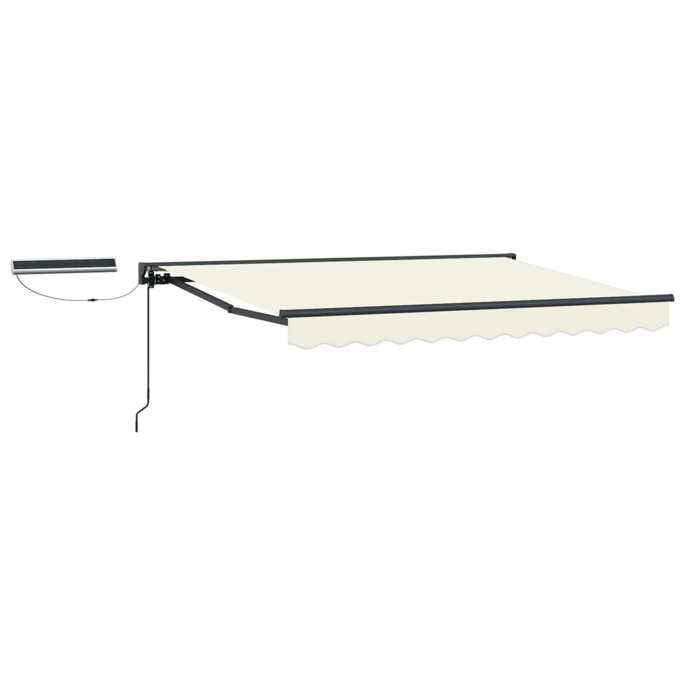 Auvent rétractable électrique crème et anthracite 3,5 x 2 m
