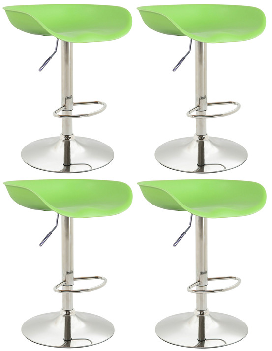 Lot de 4 tabourets de bar anaheim plastique chromé