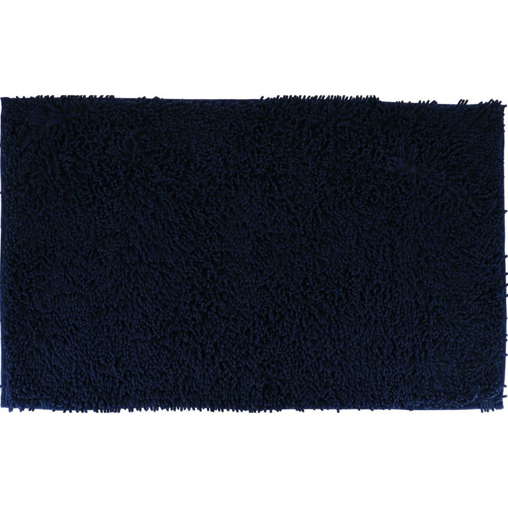 Tapis microfibre petite chenille 50x80 cm - bleu marine