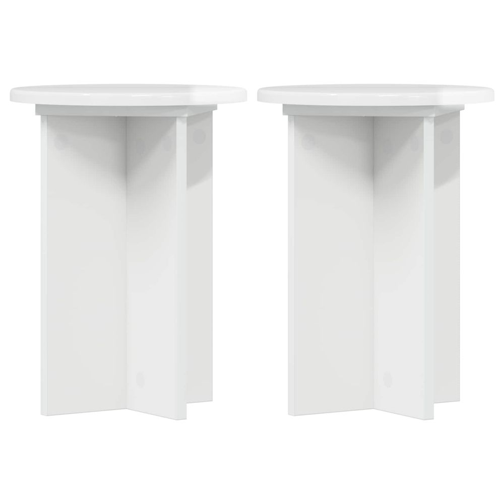 Support de plante 2 pièces blanc brillant ø29,5 x 40 cm