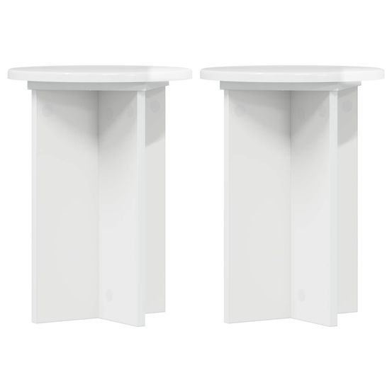 Support de plante 2 pièces blanc brillant ø29,5 x 40 cm