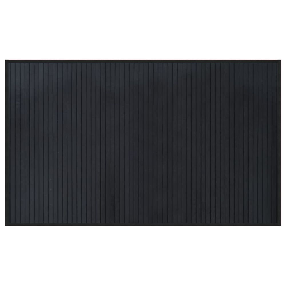 Tapis rectangulaire noir 60x100 cm bambou