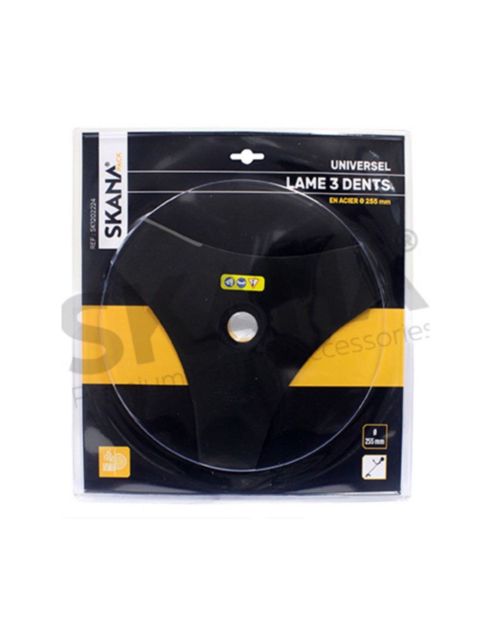 Lame en acier professionnelle 3 dents évidée ø : 255 mm alésage : 25,4 mm epaisseur : 1,6 mm pour débroussailleuses à partir de