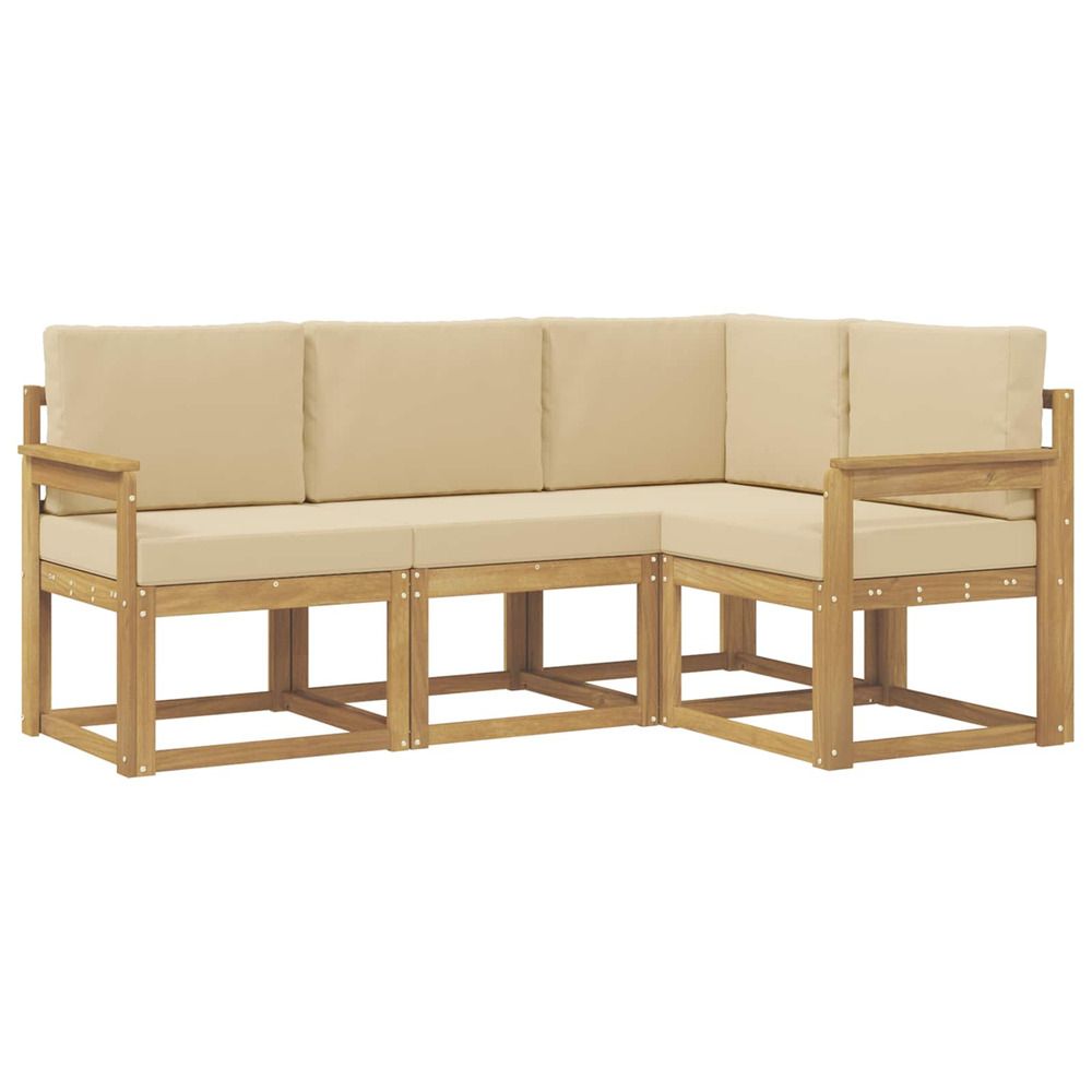 Ensemble de canapés d'extérieur 4 pc blanc et beige