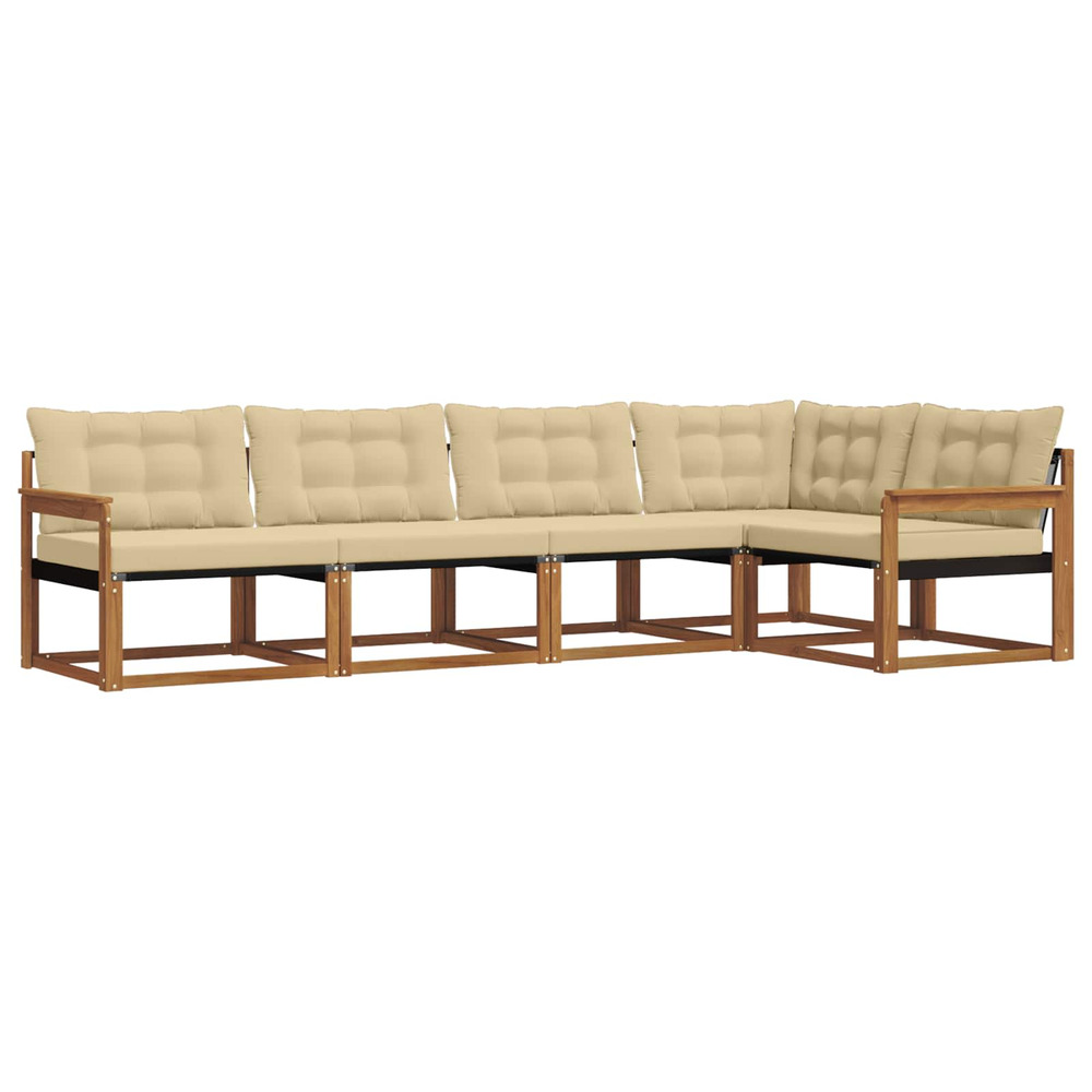 Ensemble de canapés d'extérieur 5 pcs naturel et beige