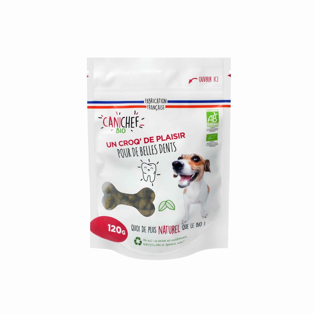 Canichef - friandises bio hygiène bucco-dentaire pour chien 120g