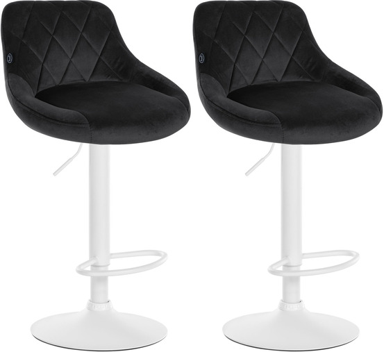 Lot de 2 tabourets de bar lazio velours blanc