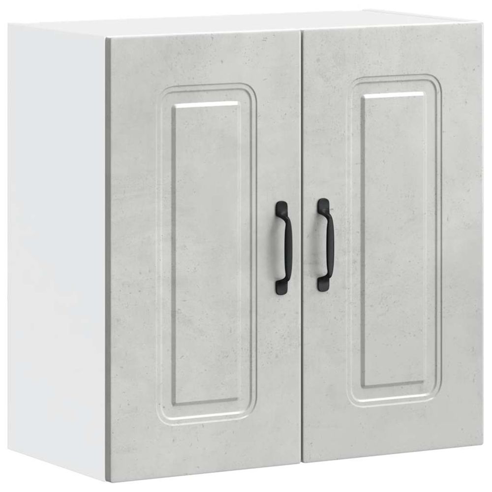 Armoire murale de cuisine kalmar gris béton bois d'ingénierie