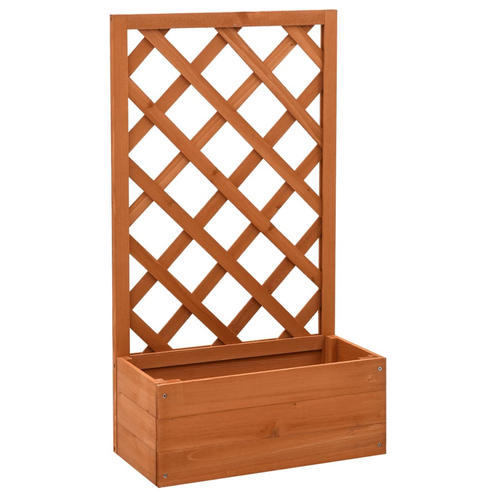 Jardinière d'extérieur à treillis de jardin orange 50x25x90cm bois de sapin