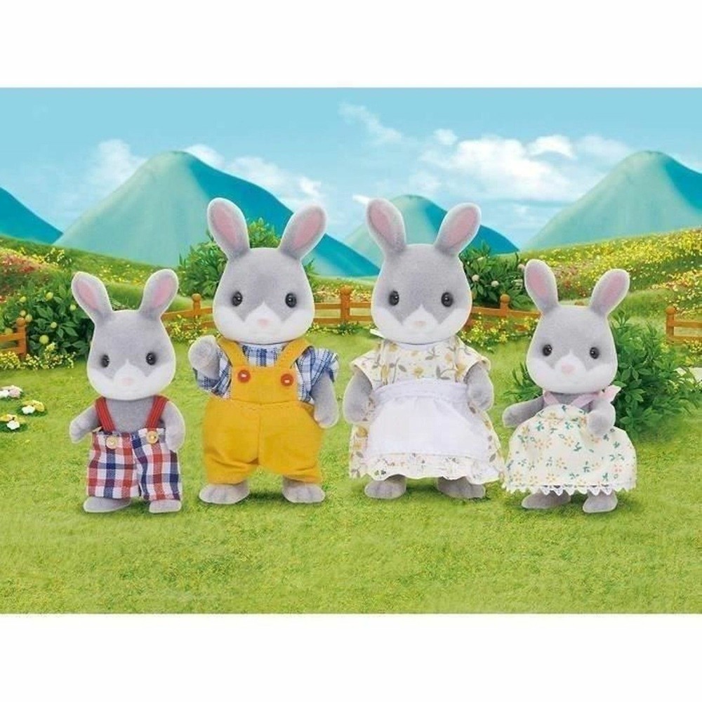 4 personnages articulés famille lapin