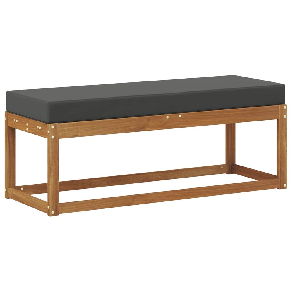 Banc de jardin bois d'acacia massif naturel et anthracite