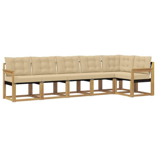 Ensemble de canapés d'extérieur 6 pc blanc et beige