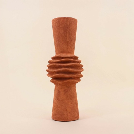 Vase en grès effet pierre terracotta 47 cm