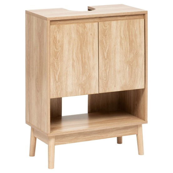 5five - meuble sous-lavabo abana 2 portes bois clair